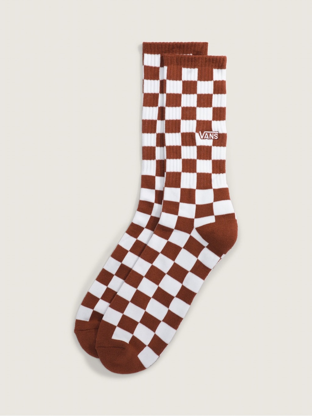 Vans Brown & White Checkerboard Crew Socks S/P